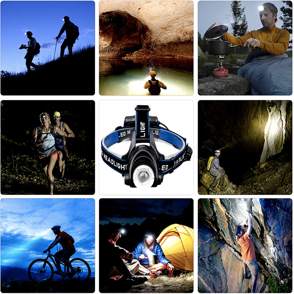 Rechargeable LED Headlamp with Dual Rechargeable Batteries