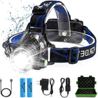 Rechargeable LED Headlamp with Dual Rechargeable Batteries