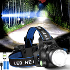 Rechargeable LED Headlamp with Dual Rechargeable Batteries