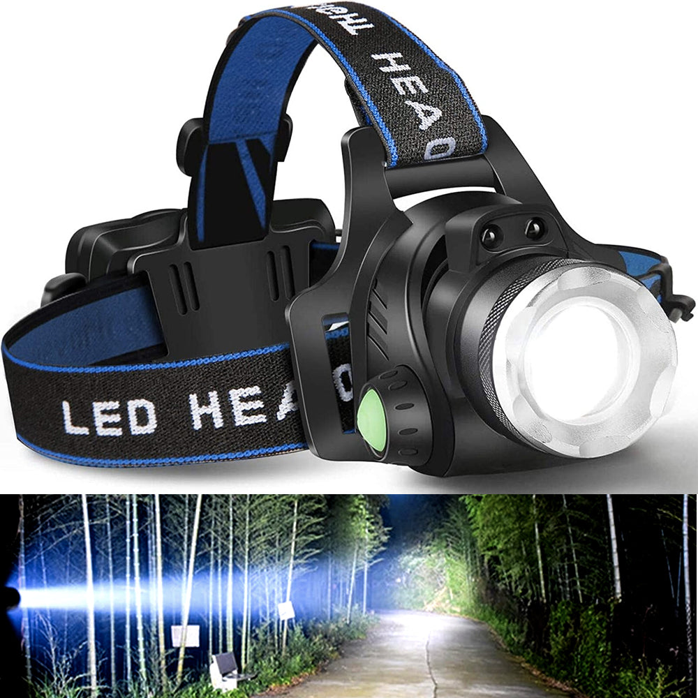 Rechargeable LED Headlamp with Dual Rechargeable Batteries