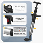 Toilet Plunger High Pressure Stainless Steel Handle Unclogger