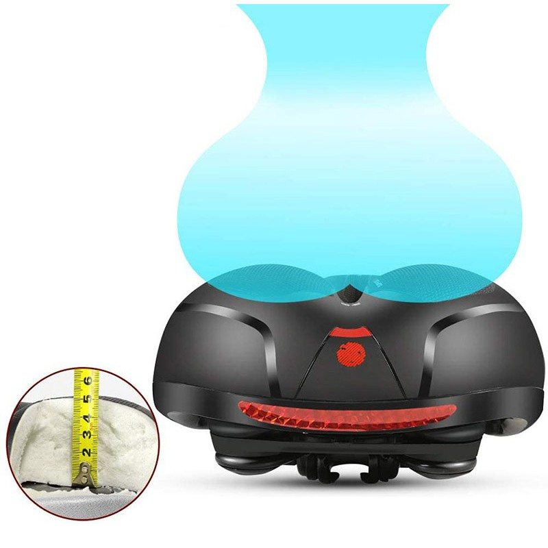 Bicycle Saddle Soft Padded Seat with Rear Reflector