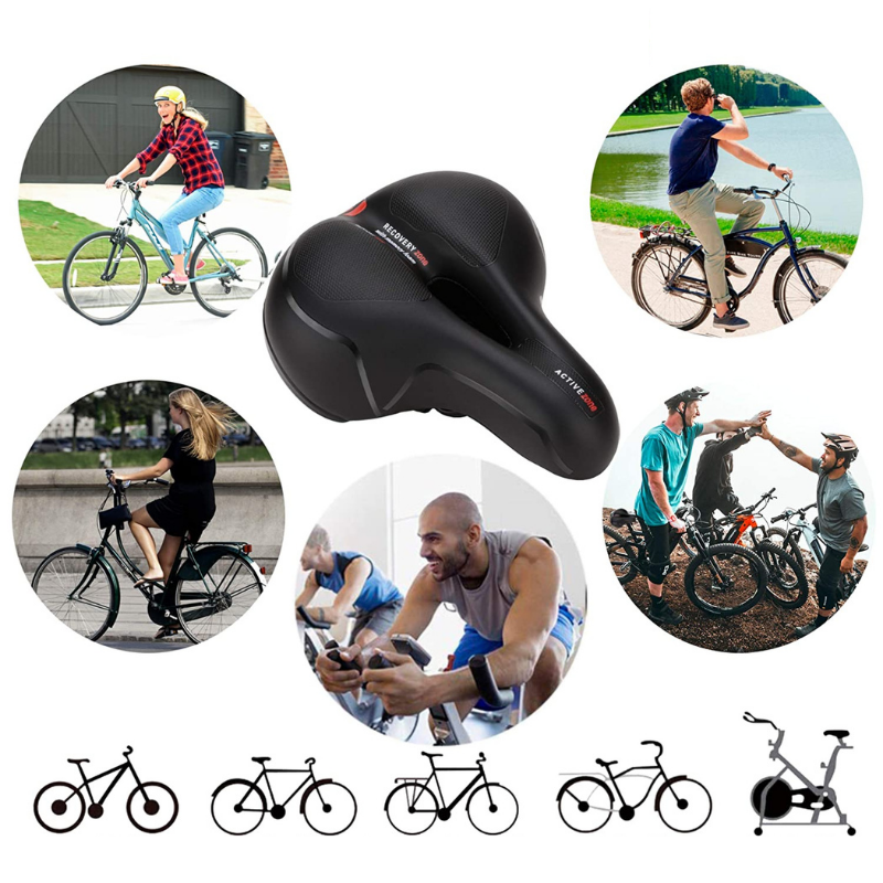 Bicycle Saddle Soft Padded Seat with Rear Reflector