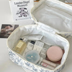 4 Piece Quilted Makeup Bag Set Organizer Pouches Cosmetic Storage Bags