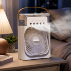 Portable 3-in-1 Air Cooler Humidifier USB Desktop Fan with LED Light