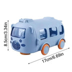 Plastic Cartoon Bus Shaped Water Bottle with Straw 16 oz
