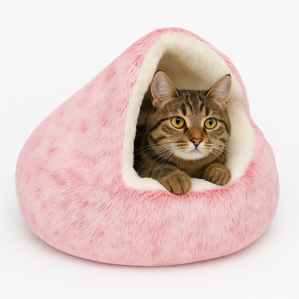 Cat Cave Plush Pet Bed Indoor Covered Cat House