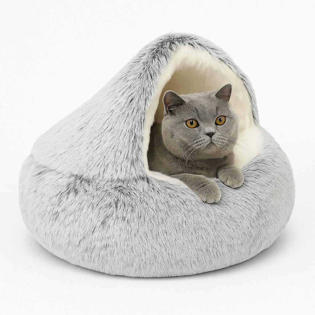 Cat Cave Plush Pet Bed Indoor Covered Cat House
