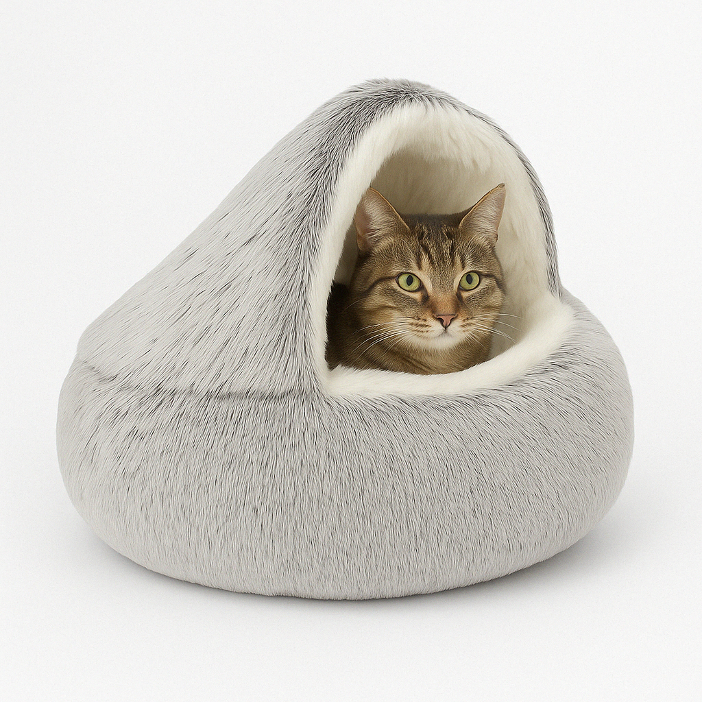 Cat Cave Plush Pet Bed Indoor Covered Cat House