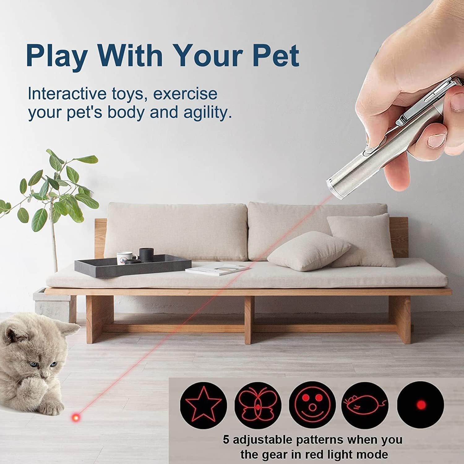 Rechargeable Laser Pointer Toy for Cats and Dogs