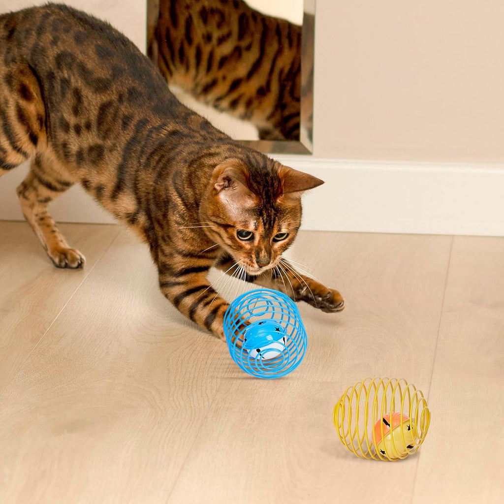 Cat Spring Ball Toy Set for Kittens and Cats Interactive Pet Toys