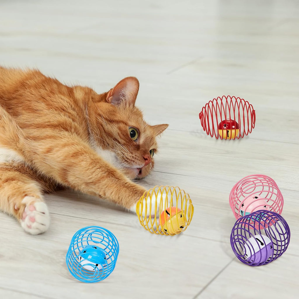 Cat Spring Ball Toy Set for Kittens and Cats Interactive Pet Toys