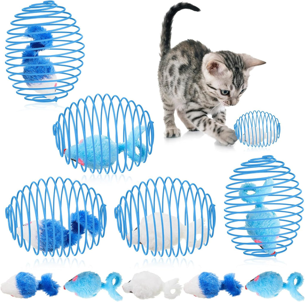 Cat Spring Ball Toy Set for Kittens and Cats Interactive Pet Toys