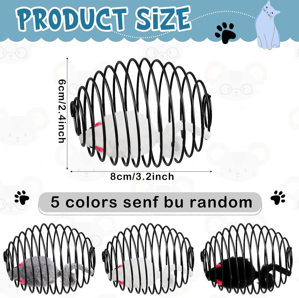 Cat Spring Ball Toy Set for Kittens and Cats Interactive Pet Toys