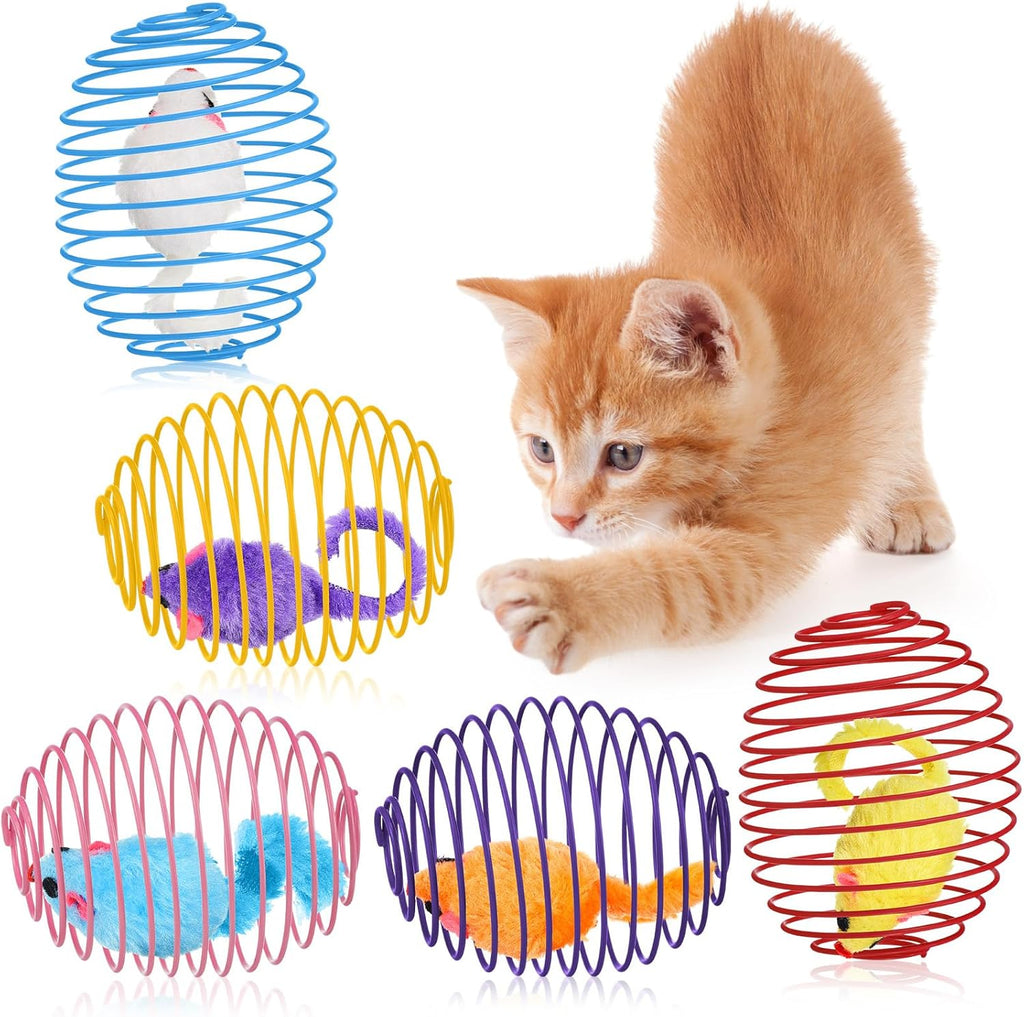 Cat Spring Ball Toy Set for Kittens and Cats Interactive Pet Toys