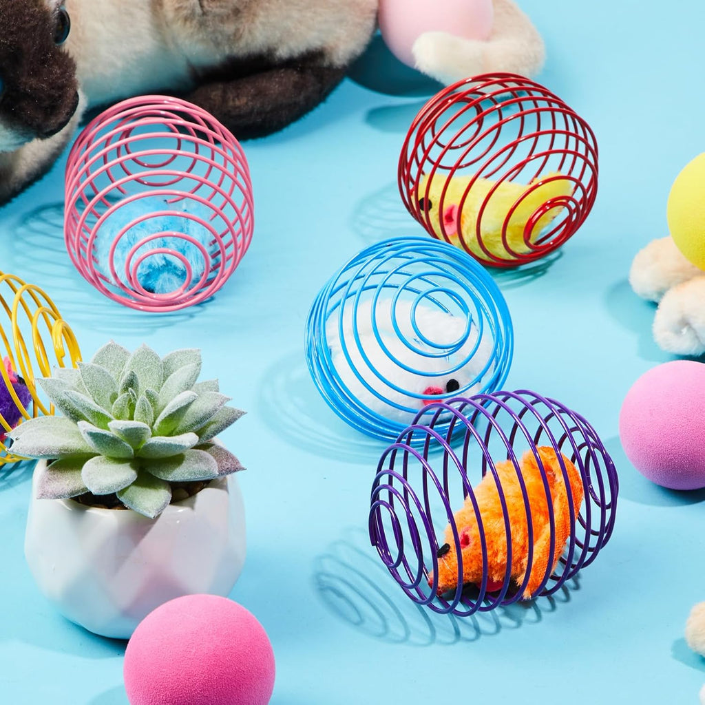 Cat Spring Ball Toy Set for Kittens and Cats Interactive Pet Toys