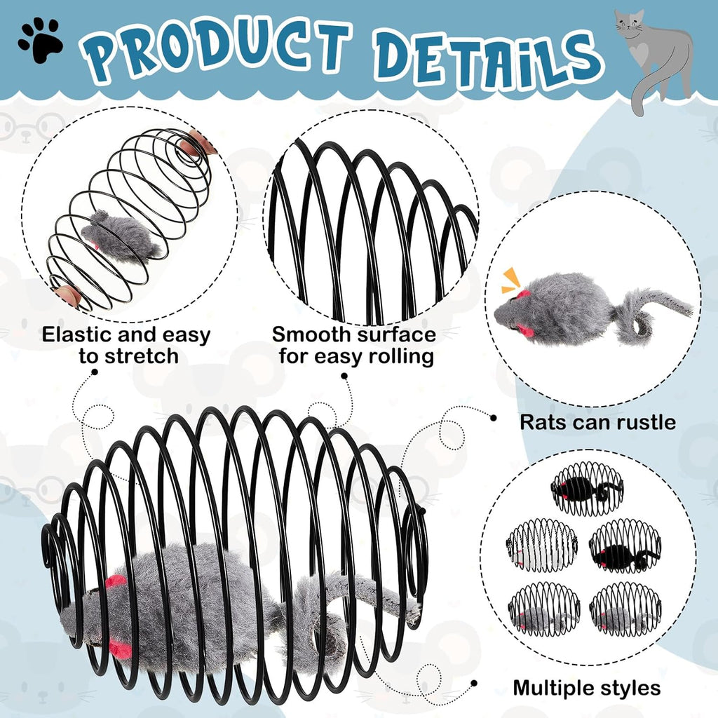 Cat Spring Ball Toy Set for Kittens and Cats Interactive Pet Toys