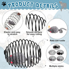 Cat Spring Ball Toy Set for Kittens and Cats Interactive Pet Toys