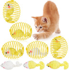 Cat Spring Ball Toy Set for Kittens and Cats Interactive Pet Toys