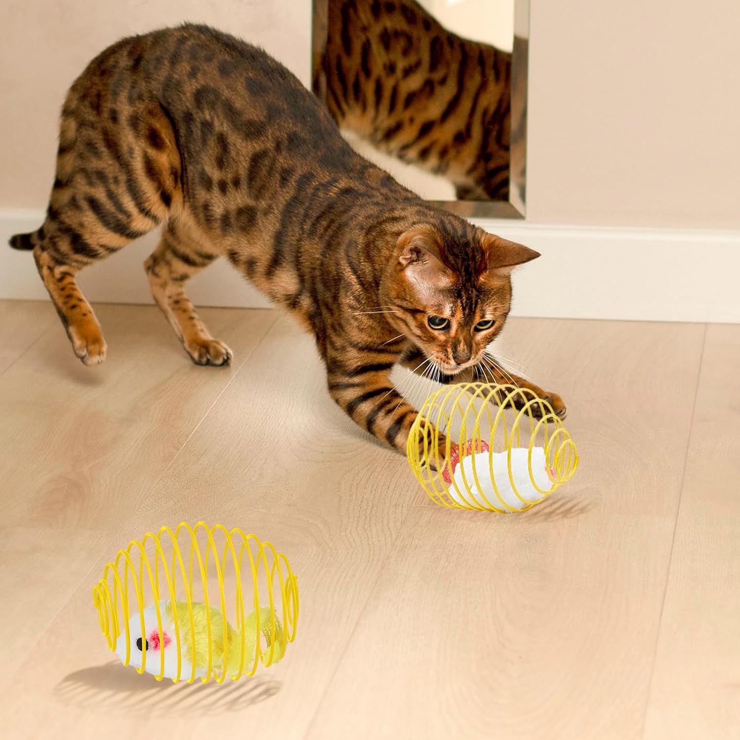 Cat Spring Ball Toy Set for Kittens and Cats Interactive Pet Toys