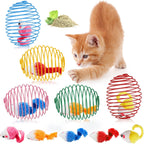 Cat Spring Ball Toy Set for Kittens and Cats Interactive Pet Toys