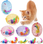 Cat Spring Ball Toy Set for Kittens and Cats Interactive Pet Toys
