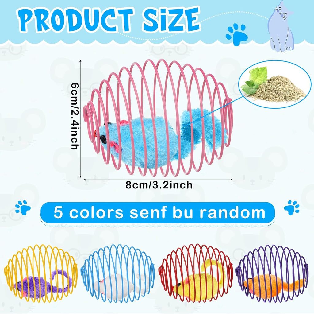 Cat Spring Ball Toy Set for Kittens and Cats Interactive Pet Toys