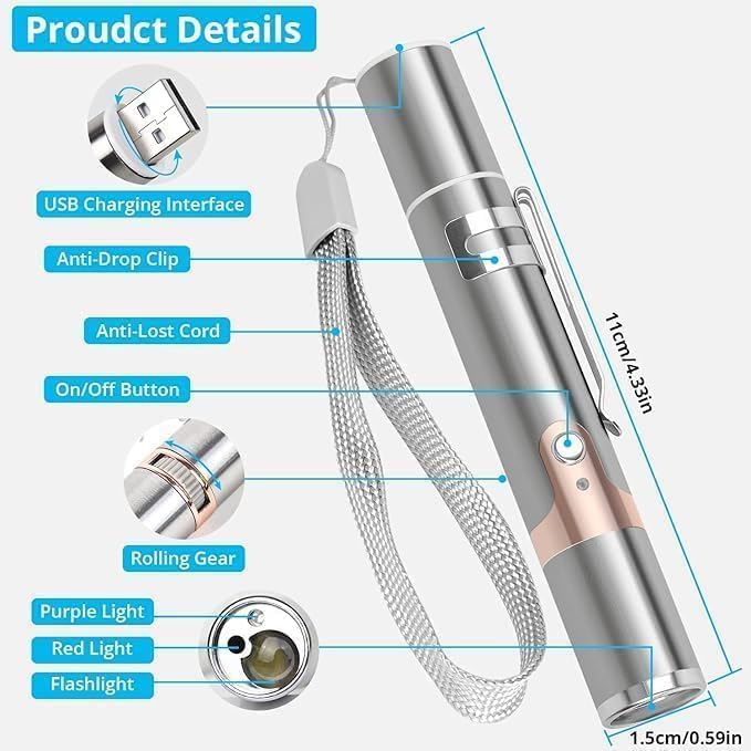 Rechargeable Laser Pointer Cat Toy Interactive Pet Light