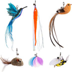Cat Wand Toy with Teaser and Feather Refill Pack