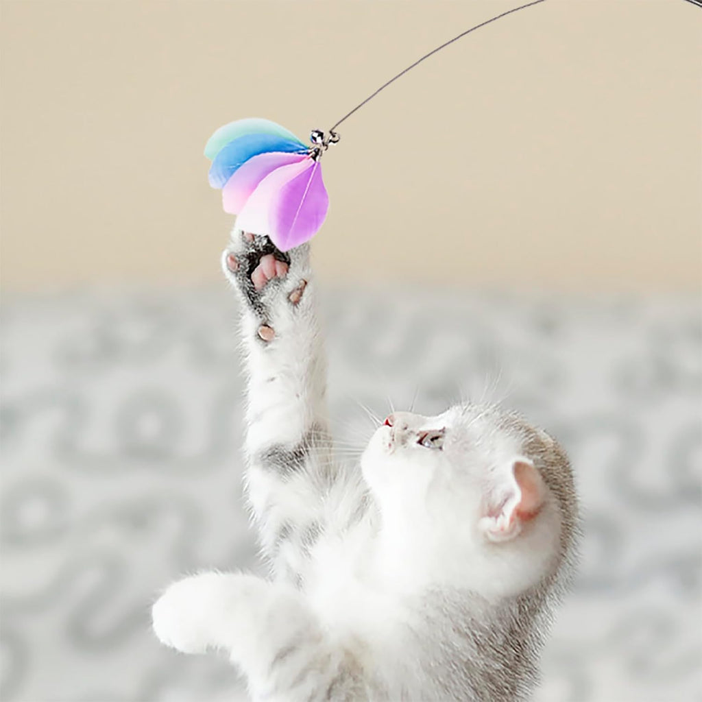 Cat Wand Toy with Teaser and Feather Refill Pack