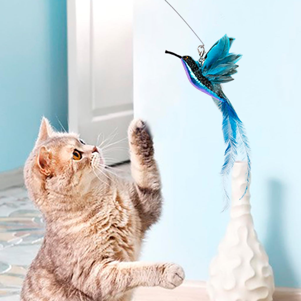 Cat Wand Toy with Teaser and Feather Refill Pack