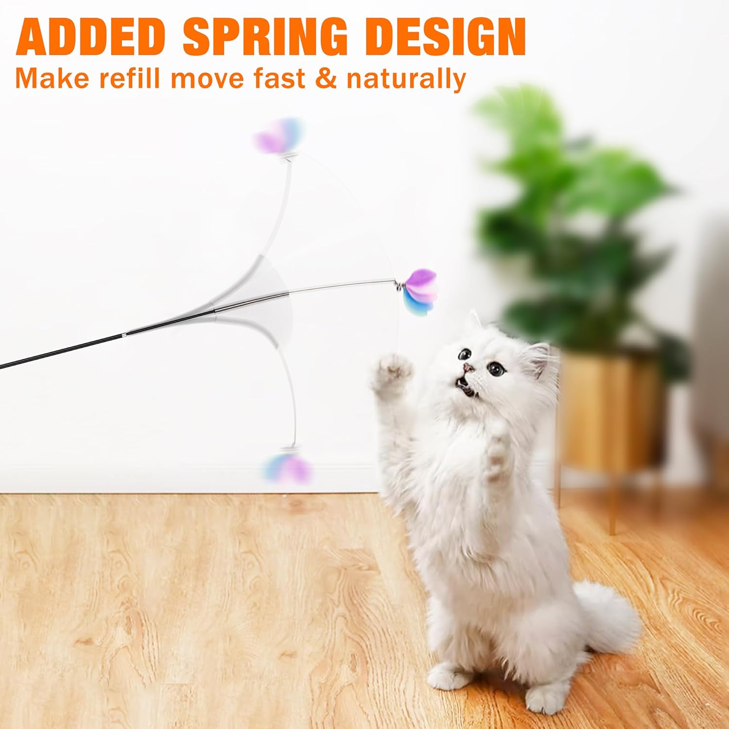 Cat Wand Toy with Teaser and Feather Refill Pack