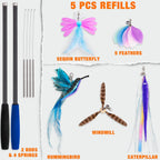 Cat Wand Toy with Teaser and Feather Refill Pack