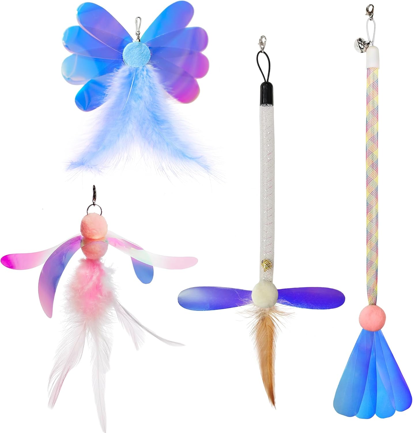 Cat Wand Toy with Teaser and Feather Refill Pack