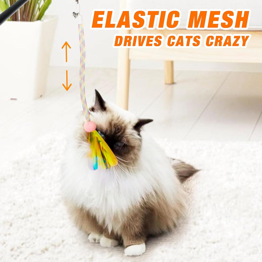 Cat Wand Toy with Teaser and Feather Refill Pack