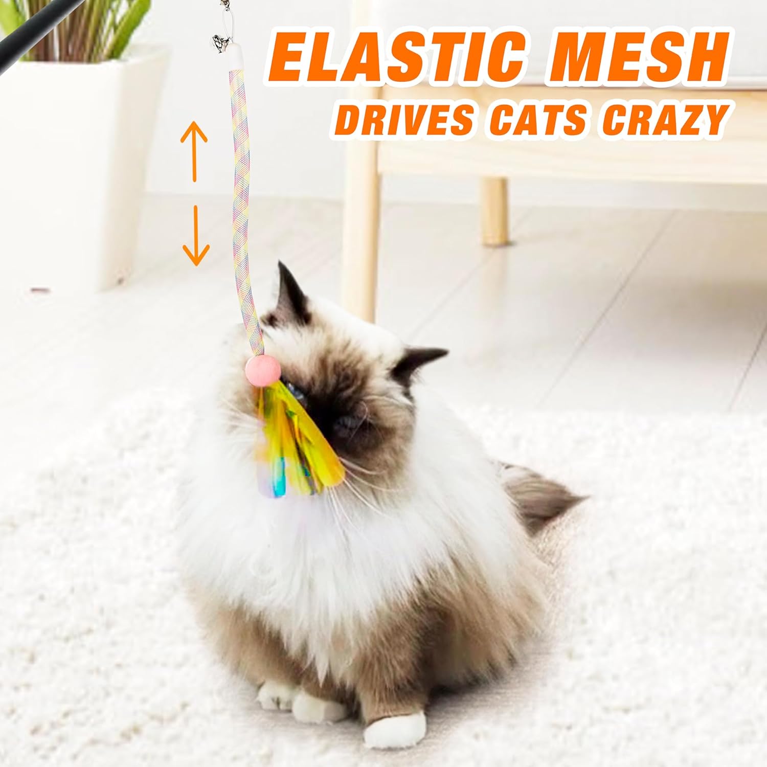 Cat Wand Toy with Teaser and Feather Refill Pack