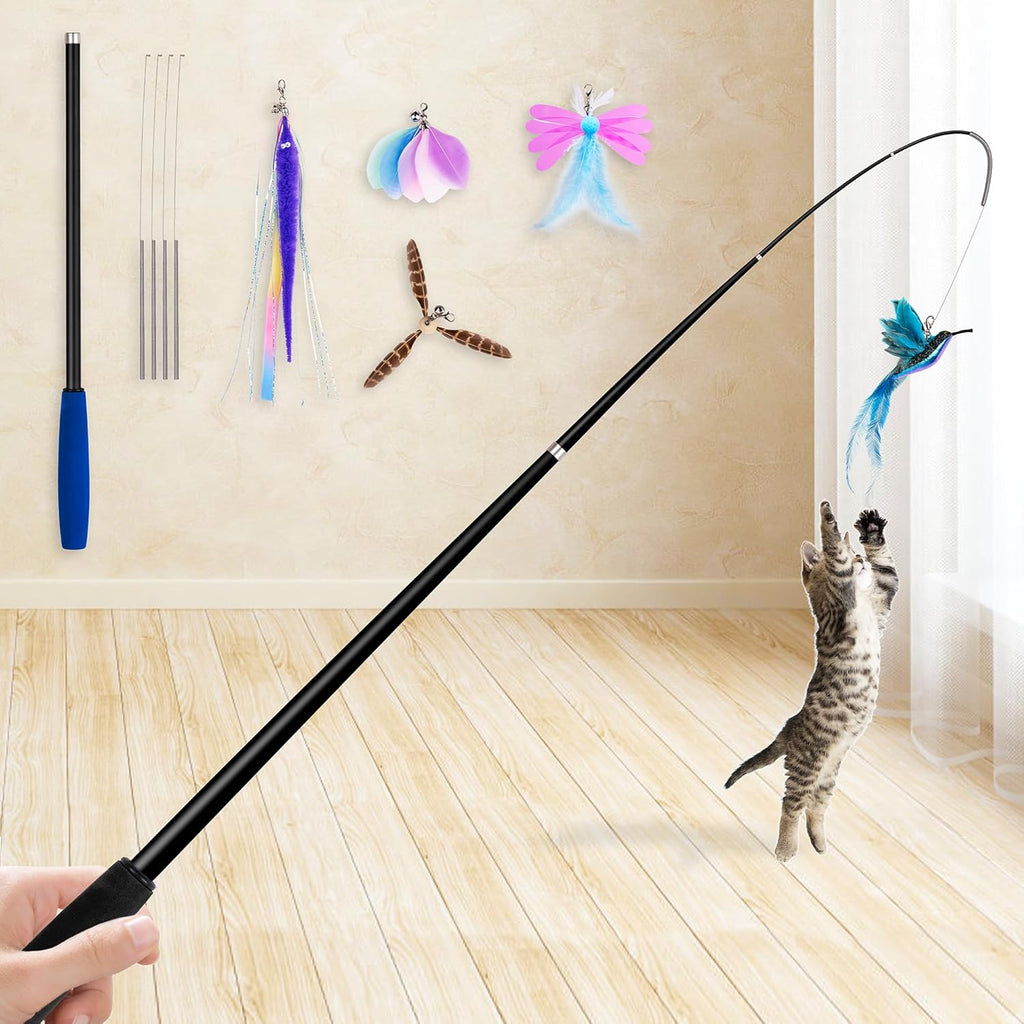 Cat Wand Toy with Teaser and Feather Refill Pack