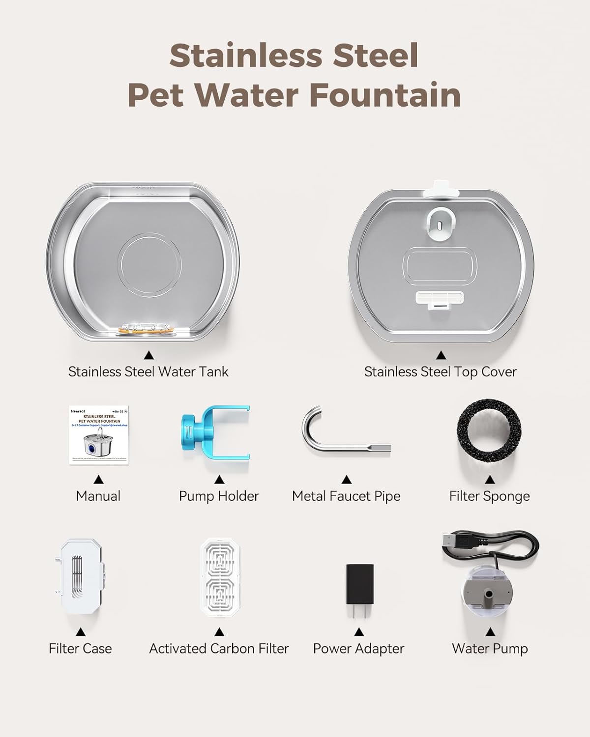 Automatic Cat Water Fountain Dispenser Circular Pet Drinking Bowl