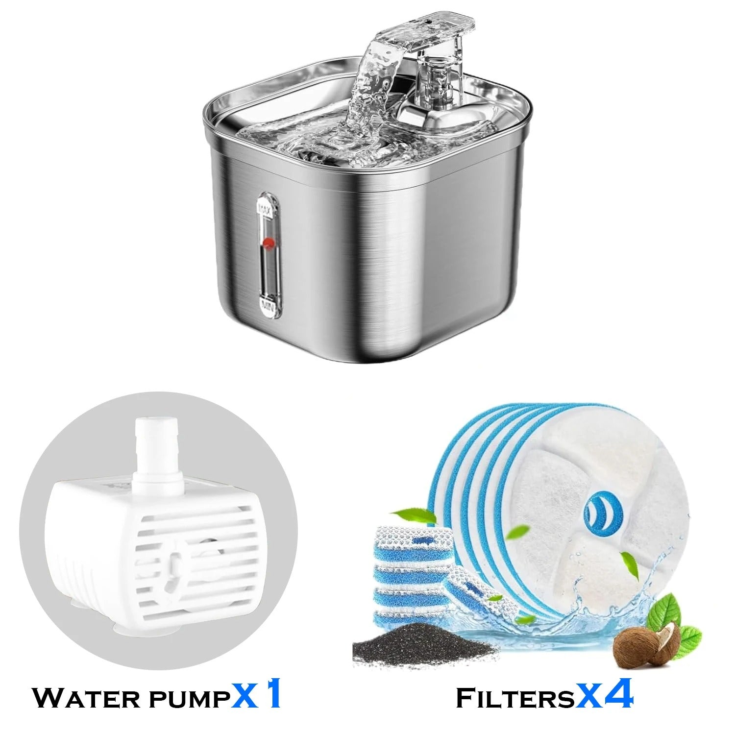 Automatic Cat Water Fountain Stainless Steel Pet Water Dispenser