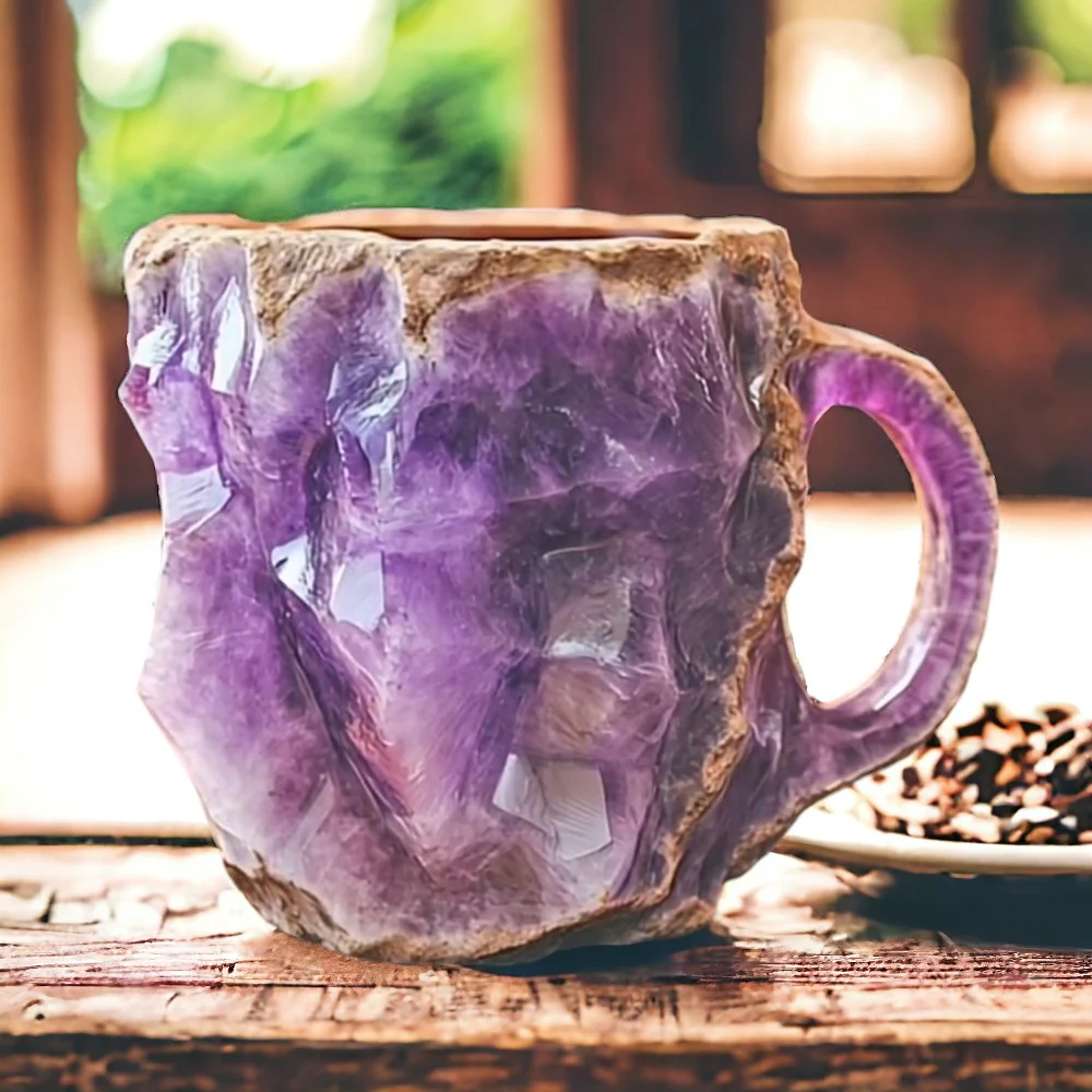 Coffee Mug with Crystal Stone Pattern Ceramic Cup