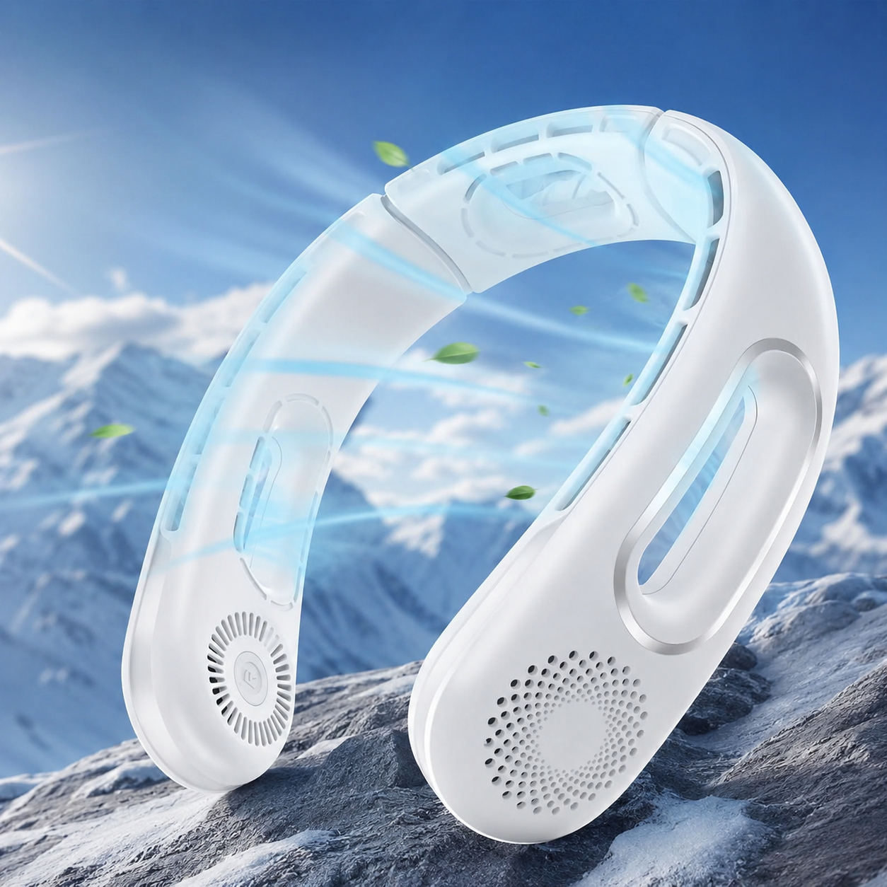 Bladeless Portable Rechargeable Neck Fan 4-Speed 360 Degree Cooling Fan