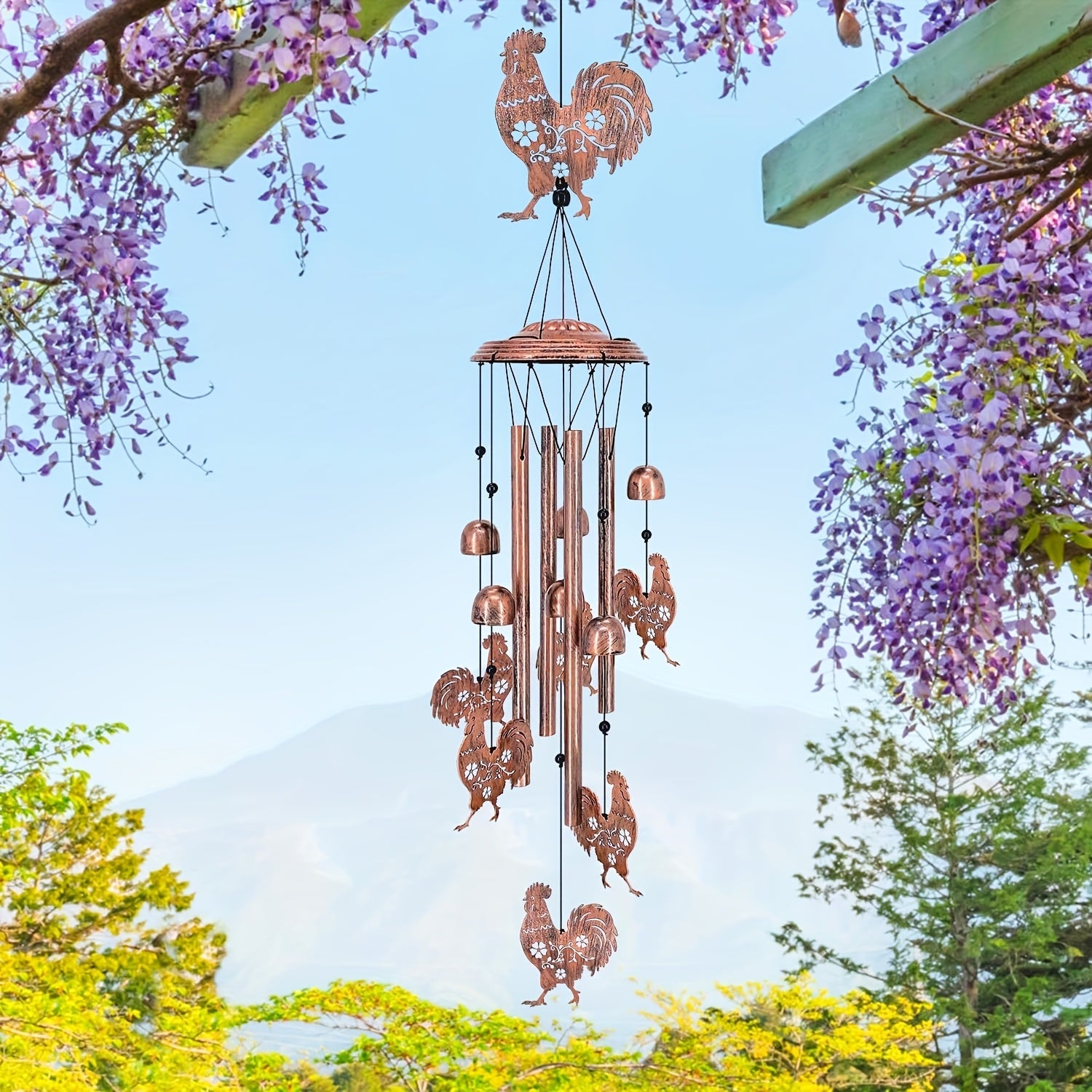 Chicken Shaped Outdoor Indoor Wind Chime Garden Decoration