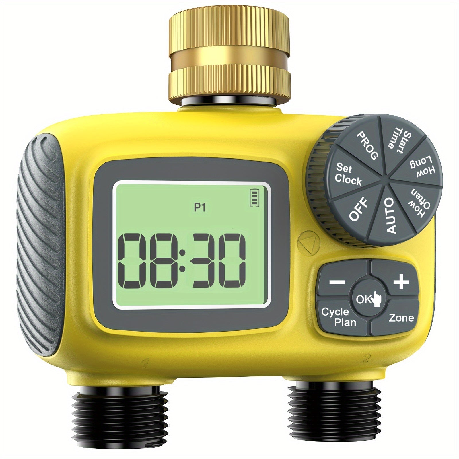 2-Zone Garden Hose Sprinkler Timer with Brass Swivel Irrigation Controller