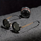 Circular Glasses with Self-Adjusting Color Changing Lenses