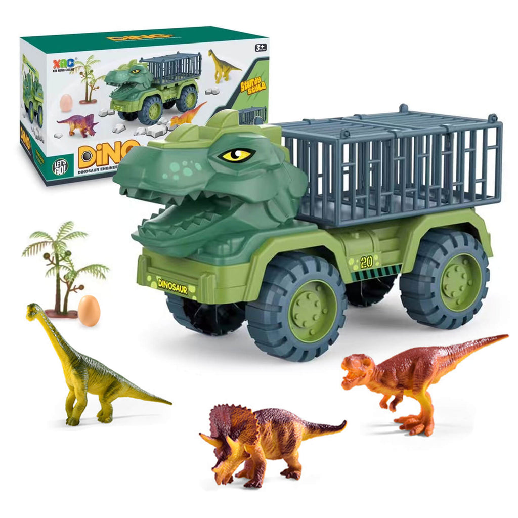 Dinosaur Transport Truck Toy Set Car Carrier Vehicle Playset
