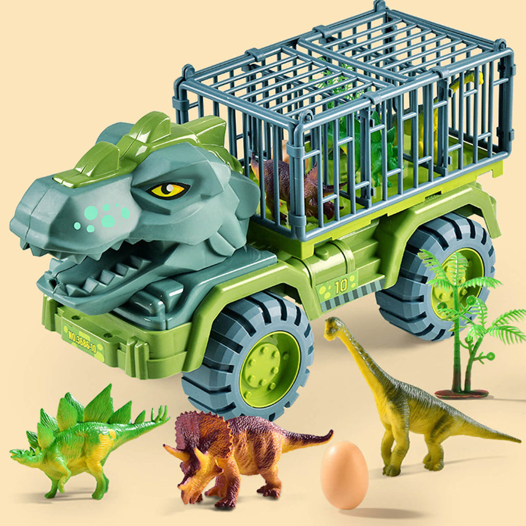 Dinosaur Transport Truck Toy Set Car Carrier Vehicle Playset