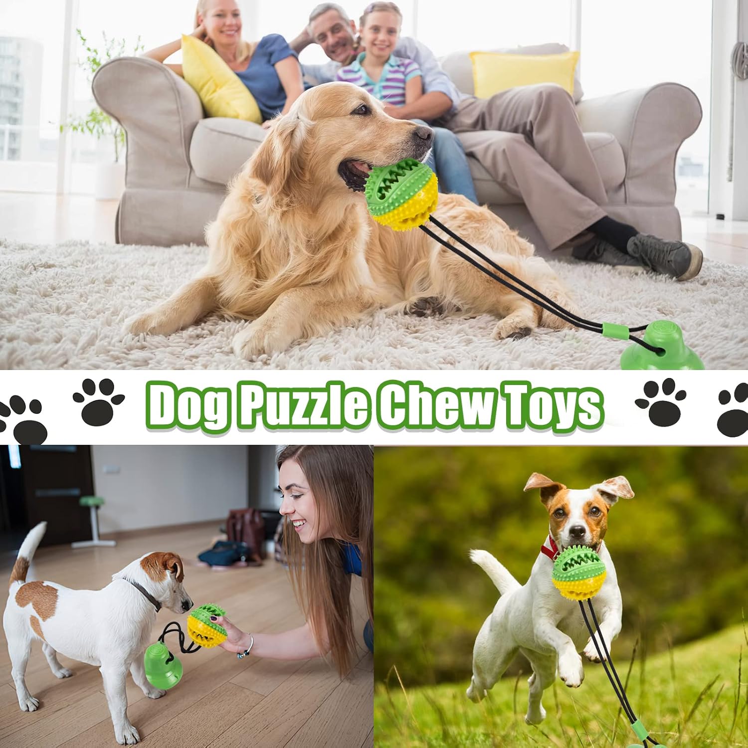 Dog Rope Chew Toy Puzzle Ball for Aggressive Chewers