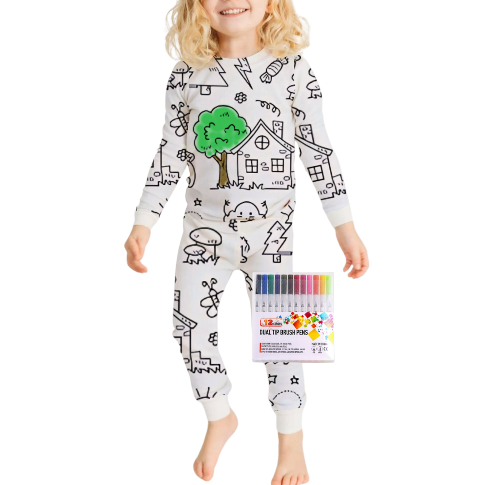 Kids Pajama Set Cotton Two-Piece Sleepwear