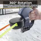 Dual Retractable Dog Leash with Flashlight and Waste Bag Holder