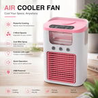 Mini Portable Evaporative Air Cooler Fan with LED Light